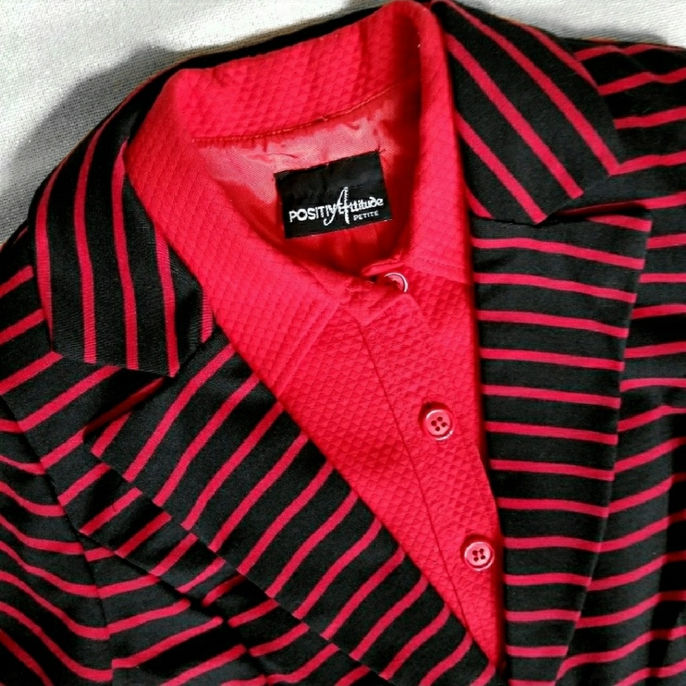 POSITIVE ATTITUDE PETITES Red Career Dress - Picture 3 of 3